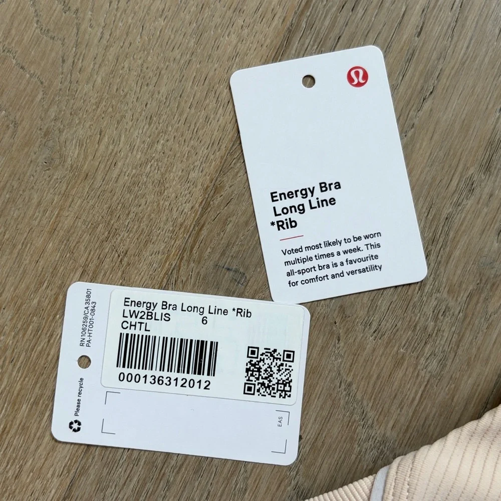 EUC energy longline bra ribbed chantilly size 6 lululemon - Picture 2 of 14